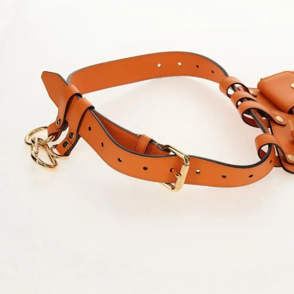 Fendi Leather Multi Accessory Belt Orange